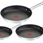 Tefal A704S3 Duetto 3-delige koekenpannenset, 20, 24 en 28 cm, anti-aanbaklaag, geïntegreerde temperatuurindicator, geschikt voor alle warmtebronnen, ook voor inductiekookplaten, roestvrij staal/zwart