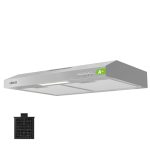 CIARRA CBCS6903D A+ Afzuigkap 60 cm onderbouw,recirculatie of afvoer, 3 standen, geïntegreerde onderkast, recirculatie afzuigkap met koolstoffilter CBCF009, roestvrij staal, zilver
