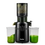Beste juicer Koude pers sapcentrifuges, Fretta slow-masticating sapcentrifuge met 108 mm en 1,0 l trechter voor hele vruchten en groenten, 200 W sapcentrifuge met hoge opbrengst, BPA-vrije Tritan, (zwart black)