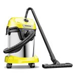 Kärcher nat-/droogzuiger WD 3 S V-17/4/20, inclusief patroonfilter, vliesfilterzak, 1.000 W, 2 m en slangopbergruimte, blaasfunctie, vloer- en spleetmondstuk, zwart, geel