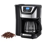 Russell Hobbs Victory Grind & Brew Digital Koffiezetapparaat, Glazen Koffiekan, 1.5 Liter, 12 Koppen, Bonen, Stiller, Timer, Uitneembare Koffiefilterhouder, Warmhoudfunctie, 22000-56