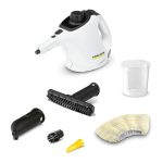 Kärcher stoomreiniger SC 1, stoomdruk: 3 bar, opwarmtijd: 3 min., vermogen: 1.200 W, oppervlakteprestatie: 20 m², tank: 200 ml, met hand-, puntstraal- en powersproeier, microvezelafdekking