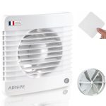 AIROPE - 100 mm ventilator, afzuigventilator, gecontroleerde luchtafzuiging, met terugslagklep + geïntegreerd muggenfilter, 7 W, dB(A) 26, voor badkamer, keuken, kantoor, toilet, stil.