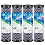 Icepure ICP-S-CTO10 4 Pack Koolstofblok Filterpatroon Hele Huis Sinteren Actieve Koolwaterfilter 10" x2.5"
