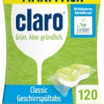claro Classic Ecologische vaatwastabletten, fosfaatvrij, 120 stuks