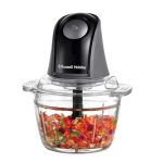 Russell Hobbs Keukenmachine [Mini Chopper] Elektrische snijmachine (voor groenten, fruit, vlees, knoflook, ui, kom van 1 liter, vaatwasser, 2 snelheden, roestvrijstalen messen, 350 piekvermogen) Matte