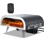 Beste pizza oven buiten VEVOR Propaan-pizzaoven, outdoor, 30 cm, gas-pizzapan, draagbare pizzakoker met verdikte pizzasteen, draagtas en inklapbare poot, pizzaoven voor camping, buiten, achtertuin, terras, zwart